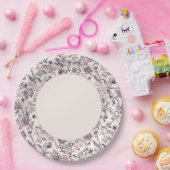 Elegante Bloemen Paisley Border Papieren Bordje (Feest)