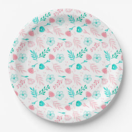 Elegante Bloemen Papieren Bordje