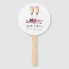 Elegante Bloemen, Parels en Prosecco Bruidsuitnodi Handwaaier