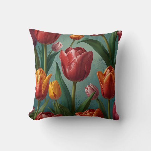 Elegante bloemen patroon kussen (Voorkant)