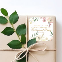 Elegante Bloemen Pensioenfeest Gouden Script
