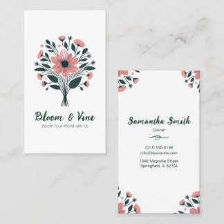 Elegante bloemen personaliseren Visitekaartje