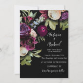 Elegante Bloemen Pioenrozen Bruiloft Kaart (Voorkant)