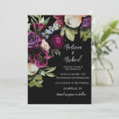 Elegante Bloemen Pioenrozen Bruiloft Kaart (Staand voorkant)