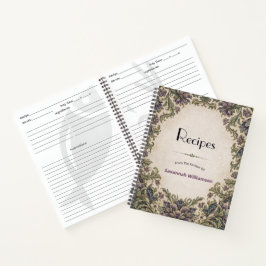 Elegante Bloemen Plaid Persoonlijk Recept Notitieboek