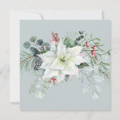 Elegante Bloemen Poinsettia Winter 50ste verjaarda Kaart (Achterkant)