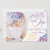 Elegante Bloemen Prinses Verjaardag Kaart (Voorkant)