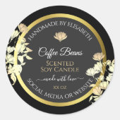 Elegante Bloemen Product Verpakkingsetiketten Zwar Ronde Sticker (Voorkant)