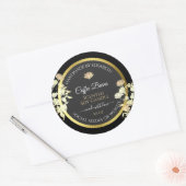 Elegante Bloemen Product Verpakkingsetiketten Zwar Ronde Sticker (Envelop)
