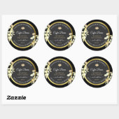 Elegante Bloemen Product Verpakkingsetiketten Zwar Ronde Sticker (Vel)