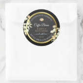Elegante Bloemen Product Verpakkingsetiketten Zwar Ronde Sticker (Tas)
