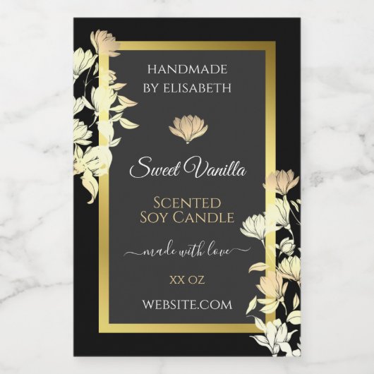 Elegante Bloemen Product Verpakkingsetiketten Zwar Voedselcontainer Etiket (Enkel label)