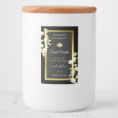 Elegante Bloemen Product Verpakkingsetiketten Zwar Voedselcontainer Etiket (Voorkant)