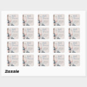 Elegante Bloemen & Prosecco Boho Roze Roze Zomer Vierkante Sticker (Vel)