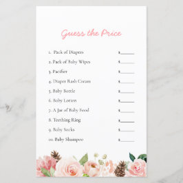 Elegante Bloemen Raad de Prijs Baby shower Game