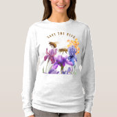 Elegante bloemen redden de bijen t-shirt (Voorkant)