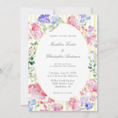 Elegante Bloemen Regency Tijdperk Huwelijk Kaart (Voorkant)