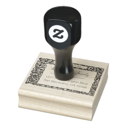 Elegante bloemen | Retouradres aangepast script Rubberstempel (Stempel)