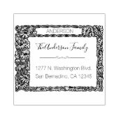 Elegante bloemen | Retouradres aangepast script Rubberstempel (Afrduk)