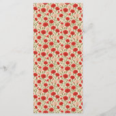 Elegante Bloemen Rode Anjer Bloemen Trouwmenu Menu (Achterkant)