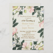 Elegante Bloemen Romantische Krans Wedding Design Kaart (Voorkant / Achterkant)