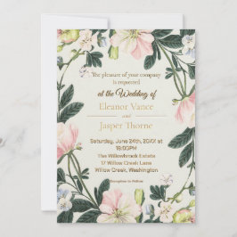 Elegante Bloemen Romantische Krans Wedding Design Kaart