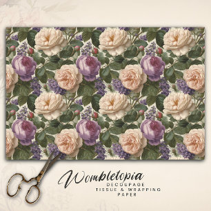 Elegante Bloemen Romantische Tuin Roos & pioen Tissuepapier