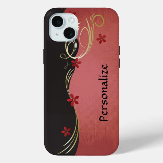 Elegante  bloemen | Rood Case-Mate iPhone Case (Achterkant)