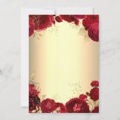 Elegante Bloemen Rood en Goud Thema Sweet Sixteen Kaart (Achterkant)