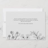 Elegante Bloemen Rook Grijs Huwelijk Bedankkaart (Achterkant)