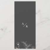 Elegante Bloemen Rook grijs Trouwmenu Menu (Achterkant)
