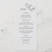 Elegante Bloemen Rook grijs Trouwmenu Menu (Voorkant)