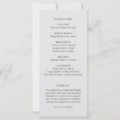 Elegante Bloemen Rook Grijs Trouwprogramma (Achterkant)