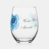 Elegante Bloemen Roos Bruid Bruidegom Verjaardag H Wijnglas Zonder Voet (Achterkant)