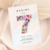 Elegante Bloemen Roze 7e Verjaardag Tuin Lente Kaart