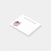 Elegante Bloemen Roze Bourgondische Waterverf pioe Post-it® Notes (Schuin)