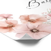 Elegante Bloemen Roze Bow Baby shower Welkom Poster (Hoek)