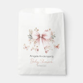 Elegante Bloemen Roze Bow Meisje Baby shower Bedankzakje (Voorkant)