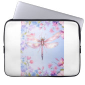 Elegante Bloemen Roze Dragonfly Laptop Mouw 13" Laptop Sleeve (Voorkant)
