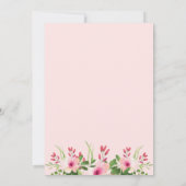 Elegante bloemen roze en goud 40e verjaardag kaart (Achterkant)