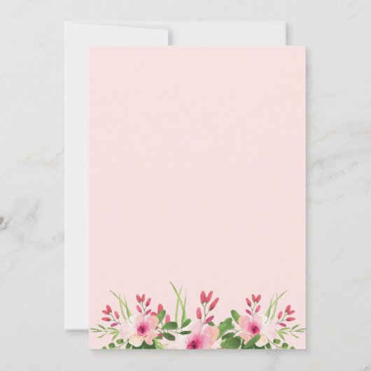 Elegante bloemen roze en goud 40e verjaardag kaart (Achterkant)