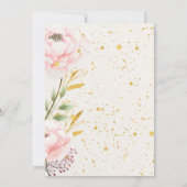 Elegante bloemen roze en goud 75e verjaardag kaart (Achterkant)