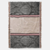 Elegante Bloemen  Roze en Grijze Damask Deken (Voorkant Verticaal)