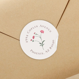 Elegante Bloemen Roze & Groen Vrijgezellenfeest Ad Ronde Sticker