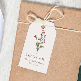 Elegante Bloemen Roze & Groen Vrijgezellenfeest Cadeaulabel