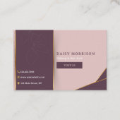 Elegante Bloemen Roze Make-up Artiest Haar Salon Visitekaartje (Voorkant)