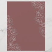 Elegante Bloemen Roze Mauve Diner Menu Sjabloon (Achterkant)
