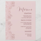 Elegante Bloemen Roze Mauve Diner Menu Sjabloon (Voorkant)