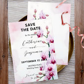 Elegante Bloemen Roze Moth Orchids Wedding Save The Date