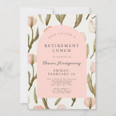 Elegante Bloemen Roze Pensioen Lunch Kaart (Voorkant)